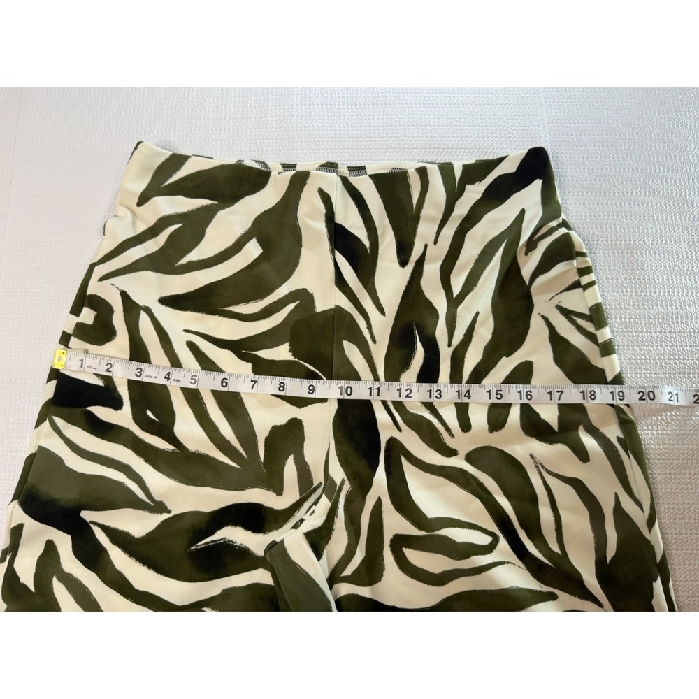 Boston Proper Jungle Print Wide Leg Pants Women's Med Olive Green Resort Boho - Picture 3 of 9